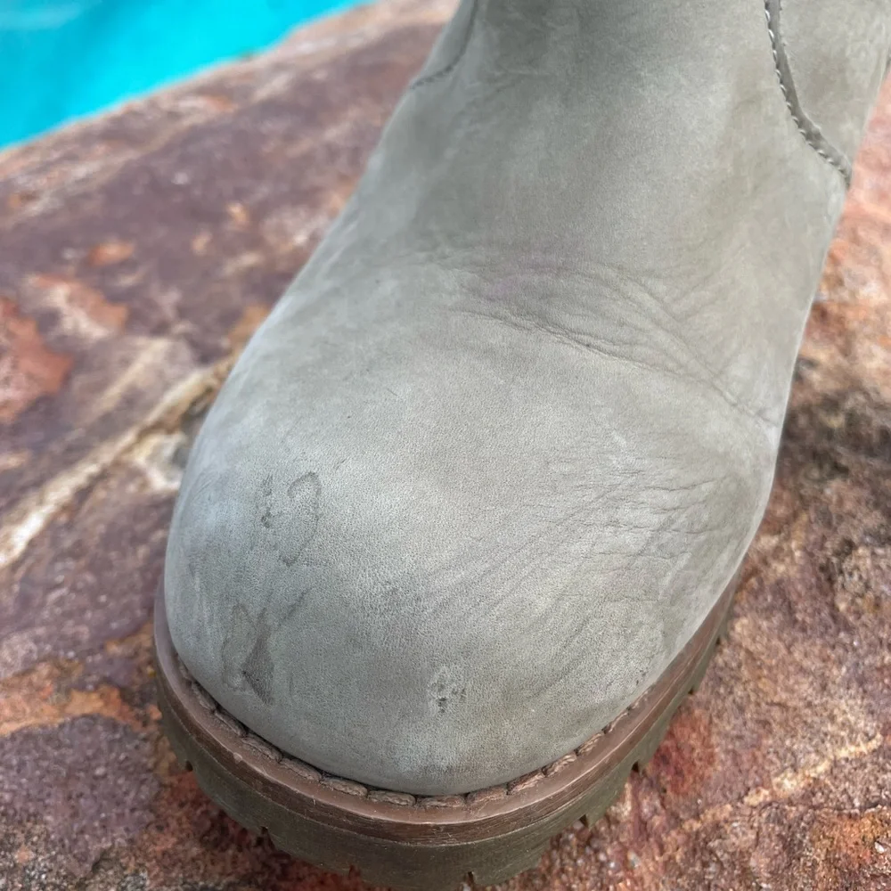 Jeffrey Campbell Faux Fur Lining Lug Soles Leather Booties in Taupe